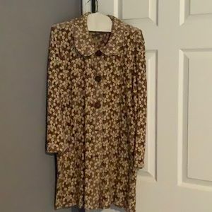 Brown and beige long jacket like new.